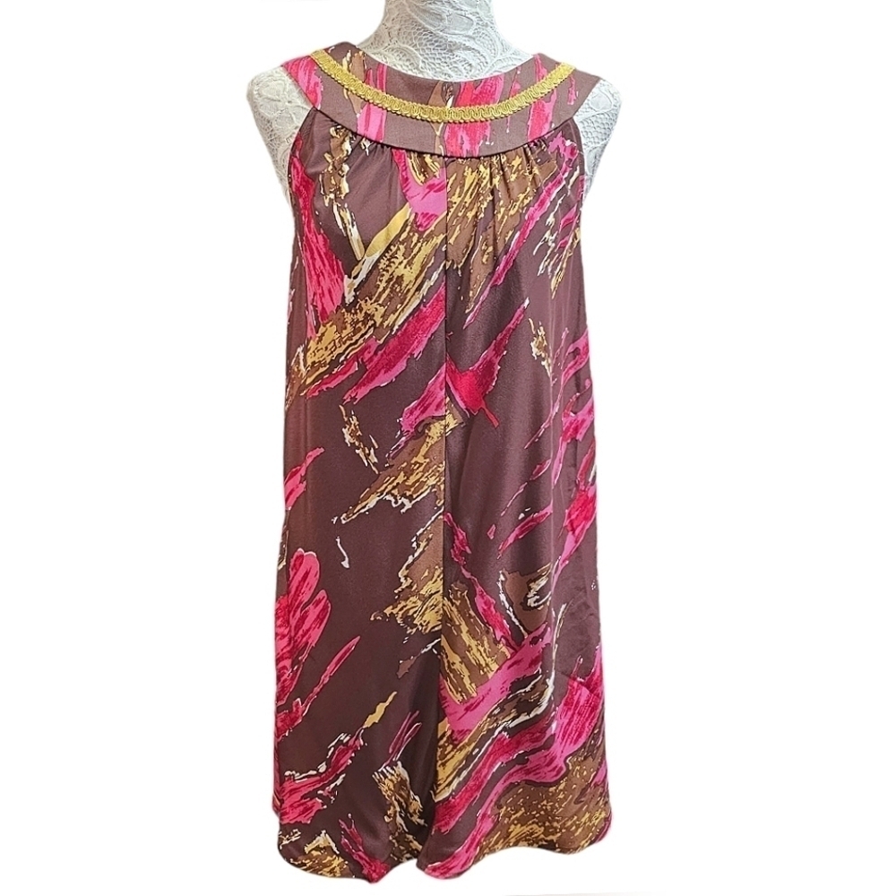 Anthropologie Corey Lynn Calter Abstract Print Silk Sleeveless Dress Size 4